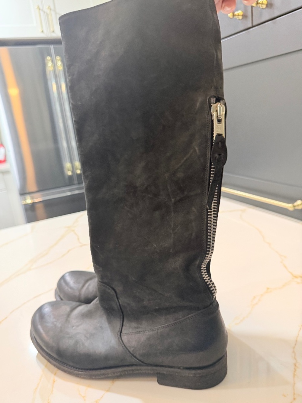 Vintage Italian Leather Moto Riding Boots